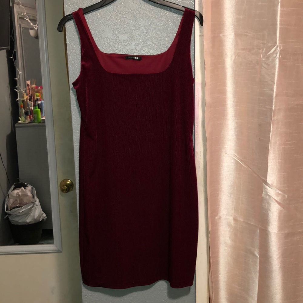 red velvet dress